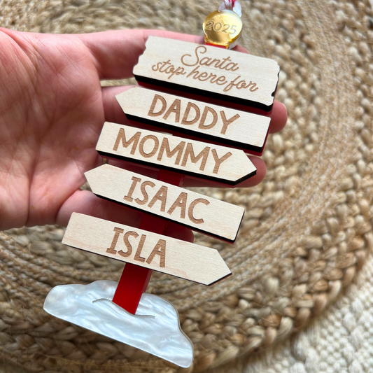Santa Stop Here | Family Ornament 2025