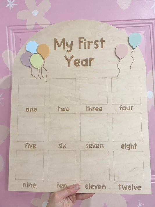 Pastel Balloons | My First Birthday Board