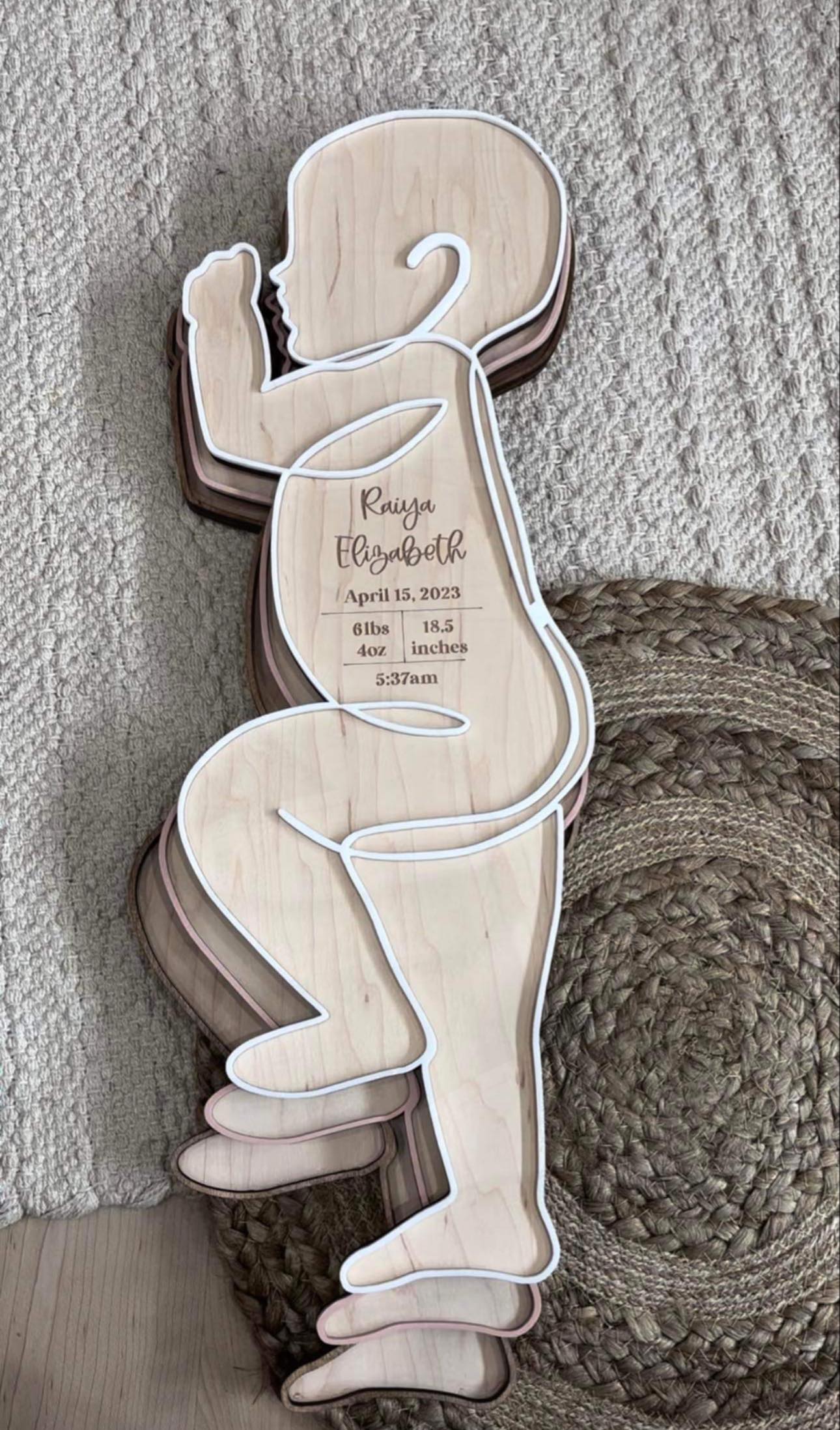 Baby Stat Engraved Outline | BABY