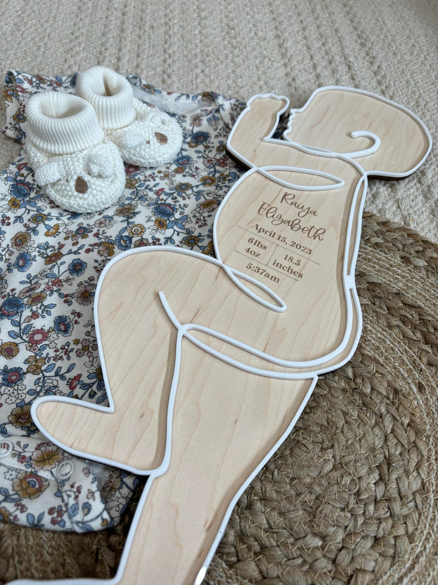 Baby Stat Engraved Outline | BABY