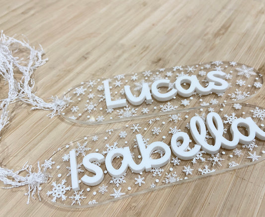 Acrylic Snowflake | Stocking tags