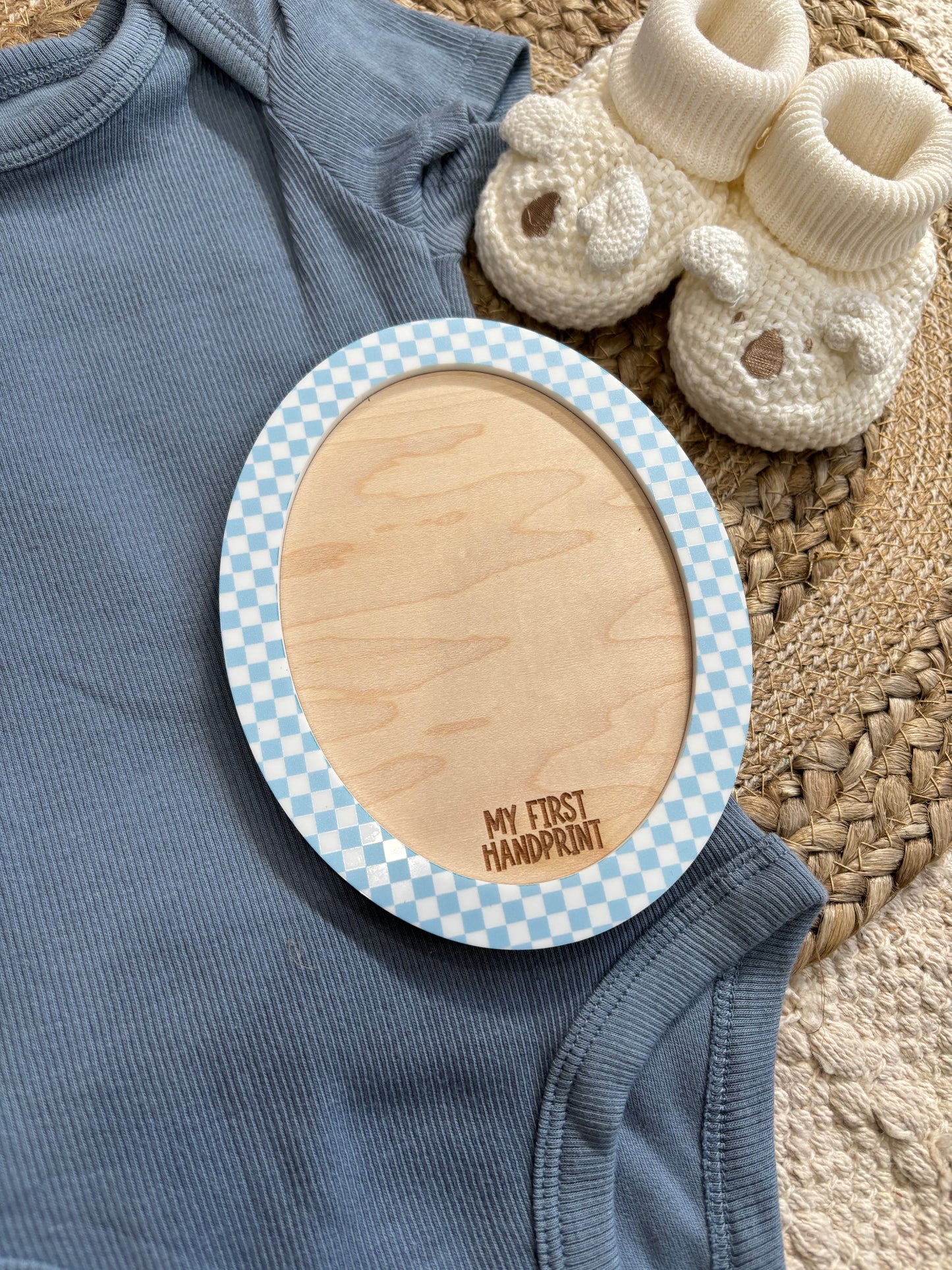 Checkered handprint/footprint keepsake | BABY