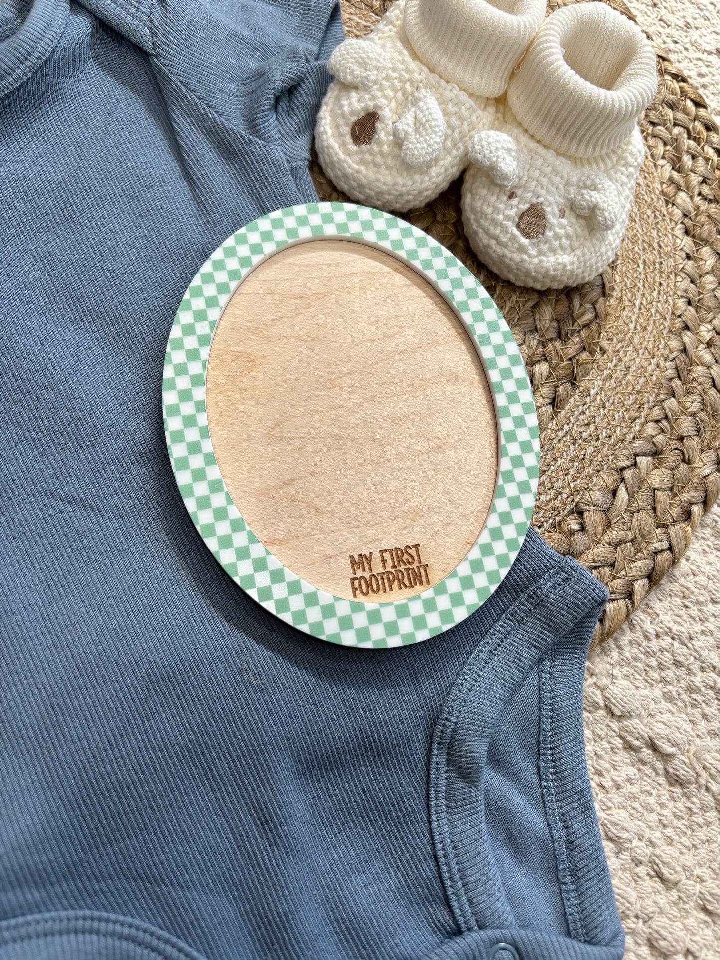 Checkered handprint/footprint keepsake | BABY